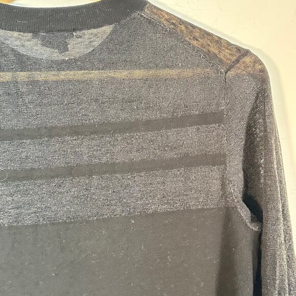 Theory linen blend‎ semi sheer striped top woman’s S GUC neutral capsule - Picture 5 of 11